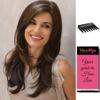 Angelica Partial Monofilament Color Blueberry Burst - Women's Long Straight Layered Synthetic Hand Tied Mono Part Built-In Volume Bundle with Wig Comb, MaxWigs Hairloss Booklet view 3