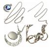 #11 Galaxy Moon Universe Glass Cabochon Crescent Pendant Chain Necklace by 24/7 store view 3