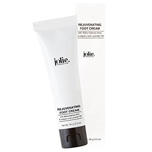 Jolie Exfoliating Rejuvenating Foot Cream - W/Alpha hydroxy Acids, Eucalyptus & Lavender Oils 3.3 oz.
