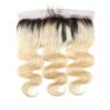 Sent Hair 1B 613 Blonde Frontal with Dark Roots Ombre Blonde Frontal Body Wave Brazilian Human Hair Frontal with Baby Hair Pre Plucked 13x4 Lace Frontal 12 inch view 2