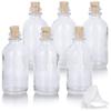 2 oz Clear Glass Boston Round Bottle with Cork Stopper Closure (6 Pack) + Funnel view 1
