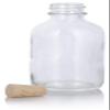 2 oz Clear Glass Boston Round Bottle with Cork Stopper Closure (6 Pack) + Funnel view 3