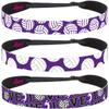 Hipsy Adjustable No Slip Volleyball Headbands for Women Gift Packs (Volleyball Mixed Purple 3pk) view 1