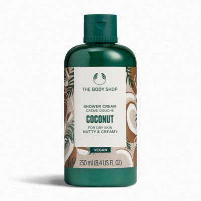 The Body Shop Coconut Shower Cream - Nutty and Creamy for Dry Skin - Vegan Body Wash, 8.4 Fl Oz