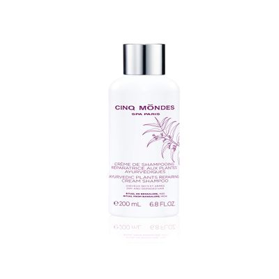 Cinq Mondes Ayurvedic Plants Repairing Cream Shampoo 6.8oz- Natural Sulfate-Free Cream - Restore Dry And Damaged Hair With Amla And Amaranth Oils - For Color Treated Hair