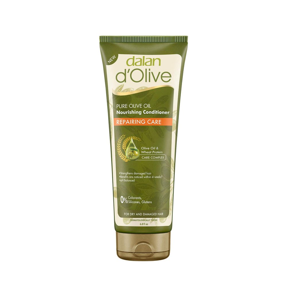Dalan 100% Pure Olive Oil Hair Conditioner Repair Care for Dry and Damaged Hair Preventing it from Forming Split Ends Paraben-Silicon-PEG Free 6.8 fl.oz.