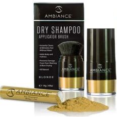 Ambiance Dry Shampoo3-in-1 Cleans, Covers & Conceals. Absorbs Oil to Refresh Hair, Boosting Body & Shine. Covers Roots & Gray Between Colorings. (Combo- Brush + Refill, Blonde)
