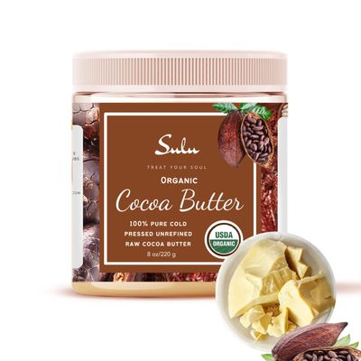 100% Pure Organic Natural Unrefined Cocoa Butter 1 lb
