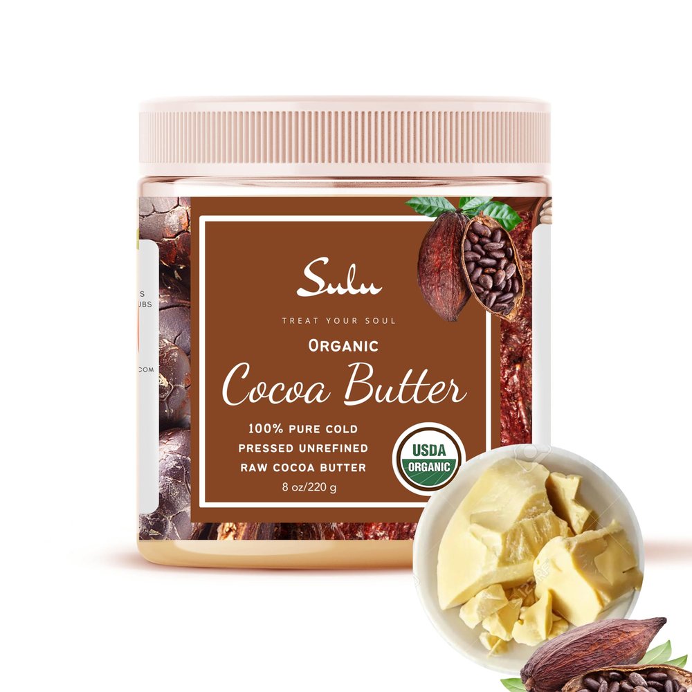 100% Pure Organic Natural Unrefined Cocoa Butter 1 lb