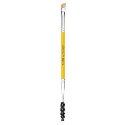 Bdellium Tools Professional Makeup Brush - Studio Series 735 Double-Ended Brow/Lash - With Mix of Soft Synthetic & Natural Fibers, For Eyes Daily Grooming (Yellow, 1pc)