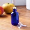 JUVITUS 2 oz Cobalt Blue Glass Boston Round Bottle with Cork Stopper Closure (6 Pack) + Funnel view 3