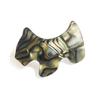 French Amie Scottish Dog Puppy Onyx Silver Grey Small 2" Celluloid Handmade Automatic Hair Clip Barrette for Women and Girls, Made in France view 1