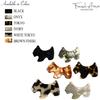 French Amie Scottish Dog Puppy Onyx Silver Grey Small 2" Celluloid Handmade Automatic Hair Clip Barrette for Women and Girls, Made in France view 4