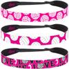 Hipsy Adjustable No Slip Volleyball Headbands for Women Gift Packs (Volleyball Mixed Hot Pink 3pk) view 1