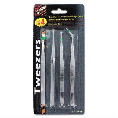 24 Packs of 4 Pack tweezers