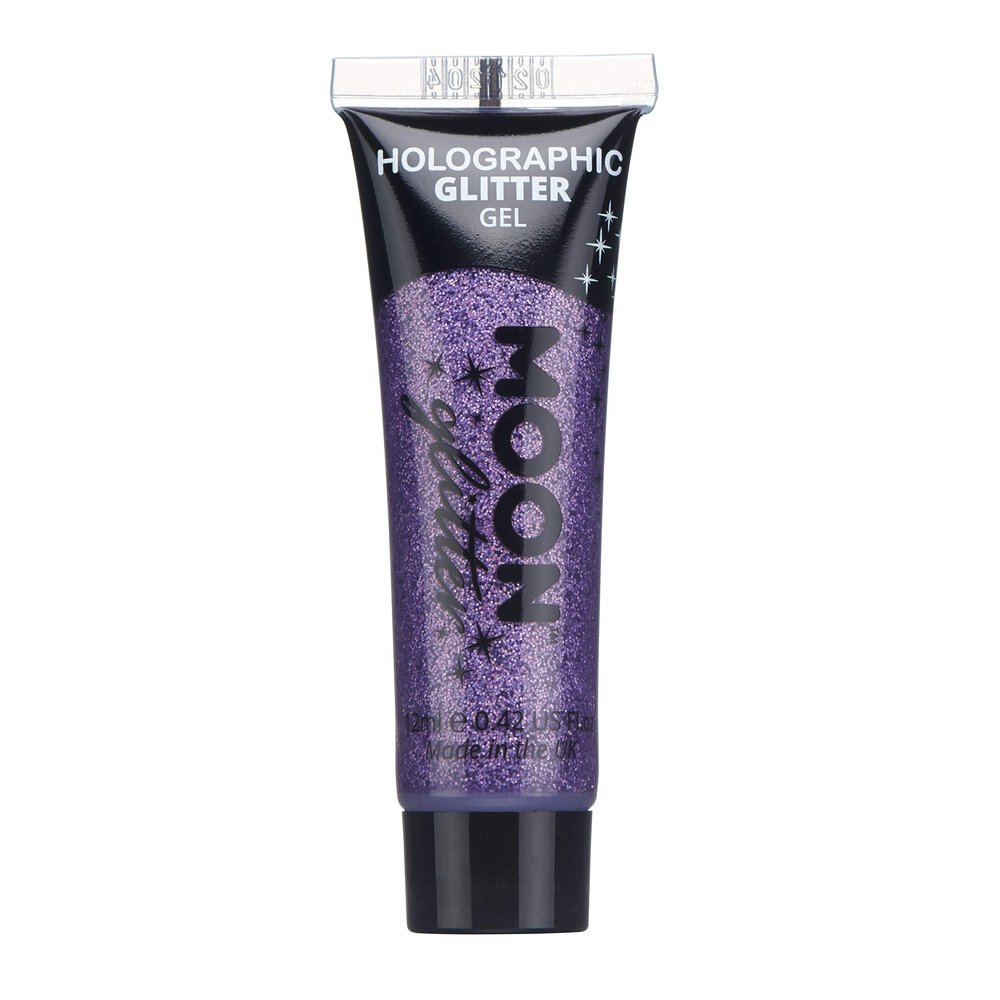 Holographic Face & Body Glitter Gel by Moon Glitter - 12ml - Purple - Glitter Face Paint