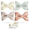 California Tot Non Slip Fully Lined Alligator Faux Leather Bow Hair Clips in Assorted Pack (Tea Party) view 1