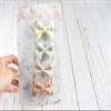 California Tot Non Slip Fully Lined Alligator Faux Leather Bow Hair Clips in Assorted Pack (Tea Party) view 3