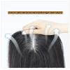 Yudit 10" 14cm hair topper hair piece clip in hair toppers Real human hair hairpiece Mono and PU for white and thin hair for Women off black(Free Part 10inch) view 2