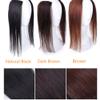 2 Pieces Black Clip in Hair Extensions Human Hair 14inch,Straight hair Hairpiece About 25g/pc,Cand Be Dyed view 4