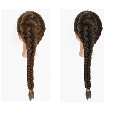 55cm Braided Ponytail Hair Extensions Claw Clip in Fishtail Pony Tails Extension for Women (Light Brown)