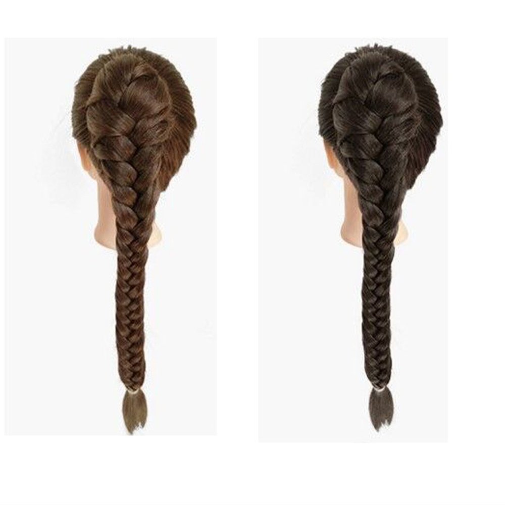55cm Braided Ponytail Hair Extensions Claw Clip in Fishtail Pony Tails Extension for Women (Light Brown)
