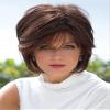 Reese Monofilament Part Color Chocolate Swirl - Women's Tousled Bob Synthetic Short Choppy Layers Side Fringe Bundle with Wig Comb, MaxWigs Hairloss Booklet view 1