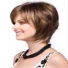 Reese Monofilament Part Color Chocolate Swirl - Women's Tousled Bob Synthetic Short Choppy Layers Side Fringe Bundle with Wig Comb, MaxWigs Hairloss Booklet view 4