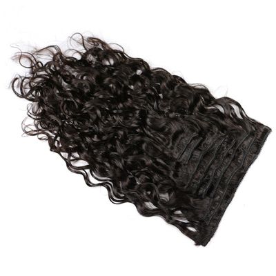 Choshim Hair Water Wave Clip in Human Hair Extensions Remy Virgin Brazilian Hair Clip In Hair Extensions Natural Color human hair clip in extensions(Water Wave,12inches)