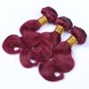 Cloud Hair Burgundy Human Hair 3Bundles With Lace Closure 4x4 Pure Color 99J Body Wave Hair Weft And Top Closure With Baby Hair (12 14 16+10 inch closure) view 4