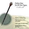 Mia Jewel Shop - Natural Tumbled Healing Gemstone Crystal Chonta Wooden Hair Sticks  Handmade Hair Sticks for Women | Hair Pins Boho Reiki Accessories, Fashion Gifts (Silver Pyrite) view 3