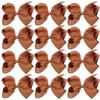 Large Boutique Hair Bows 6 Inch Cheerleading Cheerleader Cheer Bow Alligator Clips(Caramel) view 1
