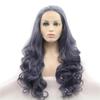 Wave Wig Light Wavy Curly Wig Navy Blue Synthetic Lace Front Wig view 1