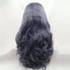 Wave Wig Light Wavy Curly Wig Navy Blue Synthetic Lace Front Wig view 3