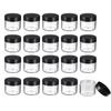 20 Pieces Round Pot Jars Plastic Cosmetic Containers Set with Lid for Liquid Creams Sample, 20 ml/ 0.7 oz (Black Lid) view 1