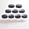 20 Pieces Round Pot Jars Plastic Cosmetic Containers Set with Lid for Liquid Creams Sample, 20 ml/ 0.7 oz (Black Lid) view 2