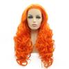 Wig Loose Wavy Curl Wig Orange Synthetic Lace Front Wig view 1