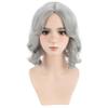BERON Womens Silver White Short Wig Girls Curly Wavy Bob Hair Wig Shoulder Length Heat Resistant Synthetic Wigs for Daily or Cosplay Use view 1