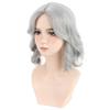 BERON Womens Silver White Short Wig Girls Curly Wavy Bob Hair Wig Shoulder Length Heat Resistant Synthetic Wigs for Daily or Cosplay Use view 2