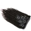 MEIEM Clip In Human Hair Extensions Brazilian Virgin African American 4B Kinky Curly Clip in Hair Extensions Natural Color Clip Ins For Black Women 8 Pcs 120g 14INCHES view 2