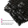 MEIEM Clip In Human Hair Extensions Brazilian Virgin African American 4B Kinky Curly Clip in Hair Extensions Natural Color Clip Ins For Black Women 8 Pcs 120g 14INCHES view 4