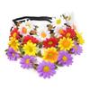 Honbay 5PCS Daisy Flower Headband Bohemian Flower Crown Floral Headband with Elastic Ribbon view 2