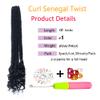 Haolocs 3Pack/Lot Curly Senegalese Twist Crochet Hair 18 Inch Curly Ends Prelooped Goddess Braids Crochet Hair Synthetic Braiding Hair Extensions for Women (#1) view 2