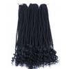 Haolocs 3Pack/Lot Curly Senegalese Twist Crochet Hair 18 Inch Curly Ends Prelooped Goddess Braids Crochet Hair Synthetic Braiding Hair Extensions for Women (#1) view 3