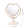 FRCOLOR Heart Shaped Mirror Vintage Makeup Cosmetic Mirror Double-Sided Rotatable Vanity for Bedroom Bathroom Tabletop Desk view 2