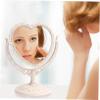FRCOLOR Heart Shaped Mirror Vintage Makeup Cosmetic Mirror Double-Sided Rotatable Vanity for Bedroom Bathroom Tabletop Desk view 4