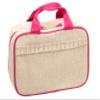 MainStreet Collection Linen Carolina Cosmetic Bag (Pink Moire Trim) view 1