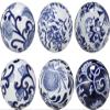 Benzara Flashy Ceramic Decorative Orbs, Blue and White, Set of 6 Home Accent view 1