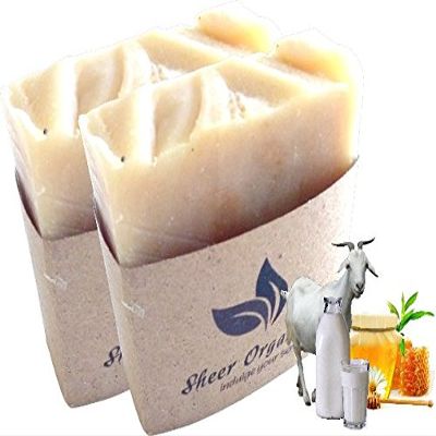 (2 Pack) Sheer Organix Luxury Rejuvenative Handmade Herbal Soap, 3.52 oz. / 100g, Honey Goat Milk