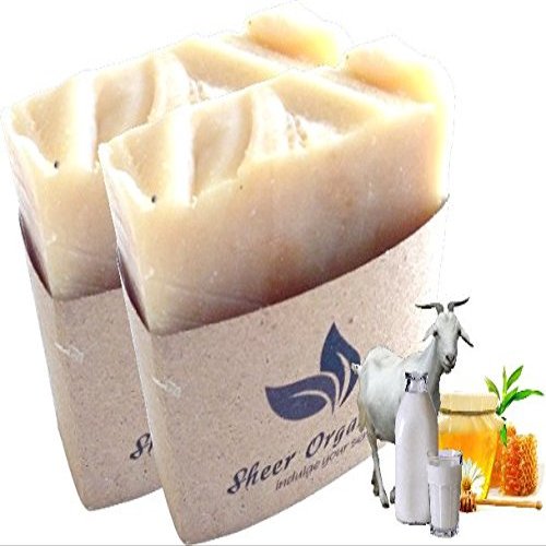 (2 Pack) Sheer Organix Luxury Rejuvenative Handmade Herbal Soap, 3.52 oz. / 100g, Honey Goat Milk